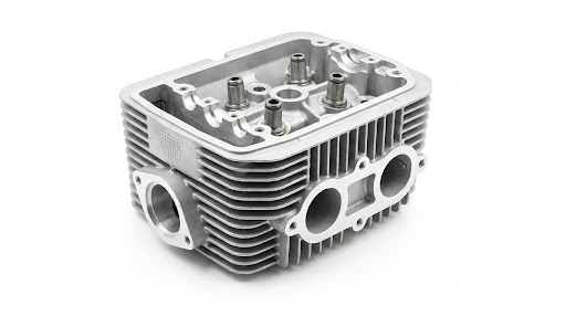 Detailed close up of Rotax cylinder head